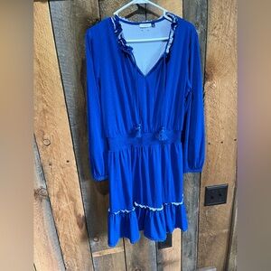 Cabana Life Blue and White Ruffled Tiered Sundress